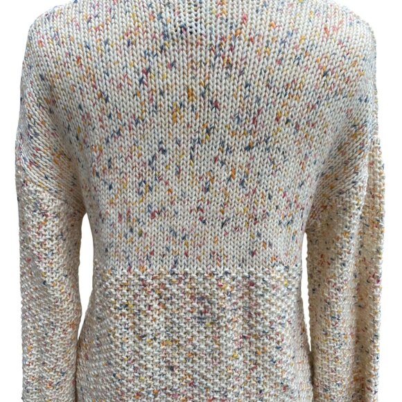 Gap Chunky Wool Rainbow Confetti Sweater Wm Sz M Pastel Mixed Stitch Feminine - Picture 9 of 11
